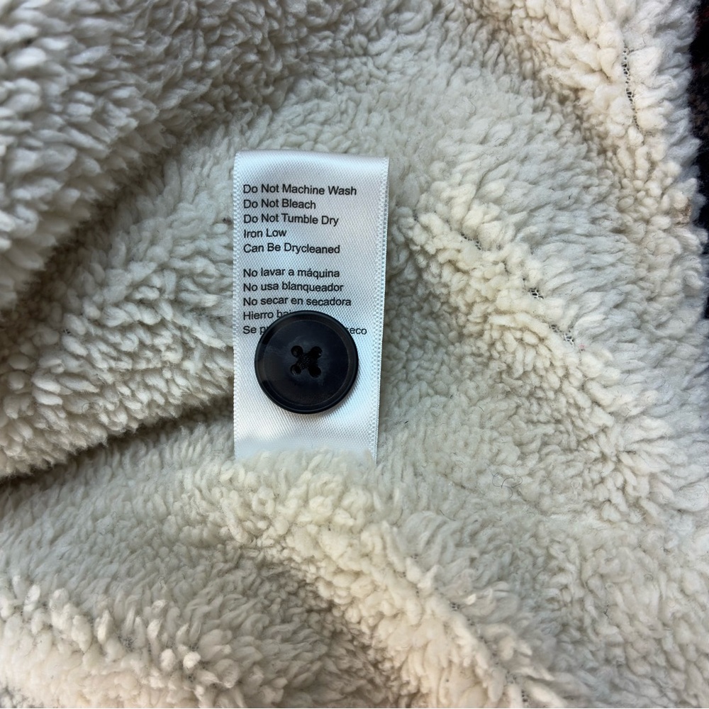 Jachs Sherpa Lined Aztec Jacket Size Large Wool Faux Fur Warm Shacket Southwest - Picture 13 of 16